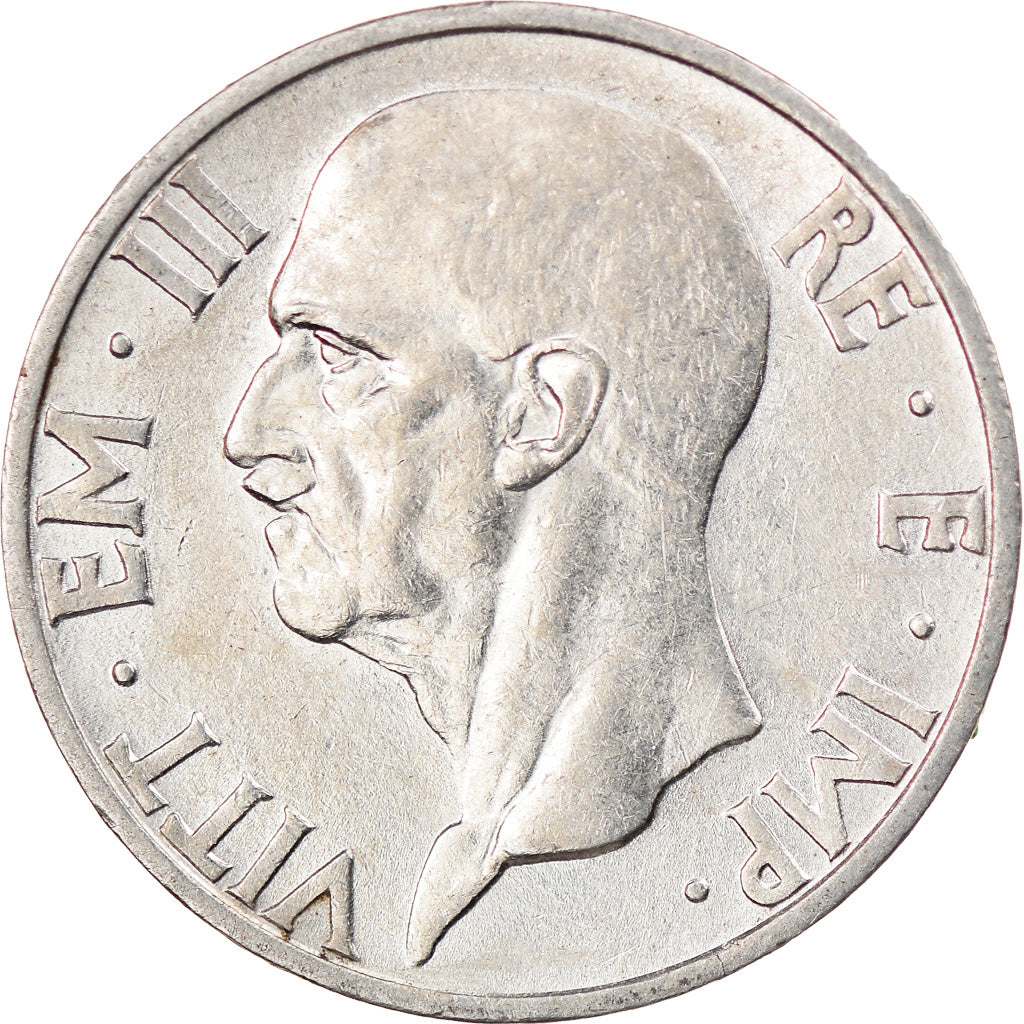 Moeda, Itália, Vittorio Emanuele III, 5 Lire, 1937, Rome, AU(55-58), Prata