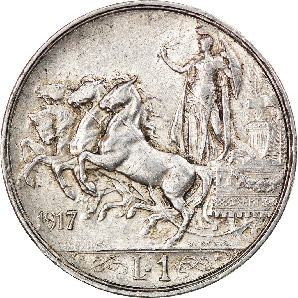 Moneda, Italia, Vittorio Emanuele III, Lira, 1917, Rome, EBC, Plata, KM:57