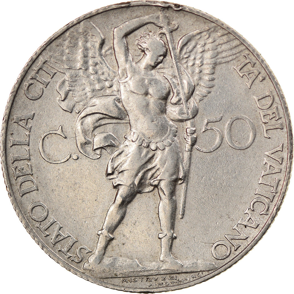Moneda, CIUDAD DEL VATICANO, Pius XI, 50 Centesimi, 1930, Roma, MBC, Níquel