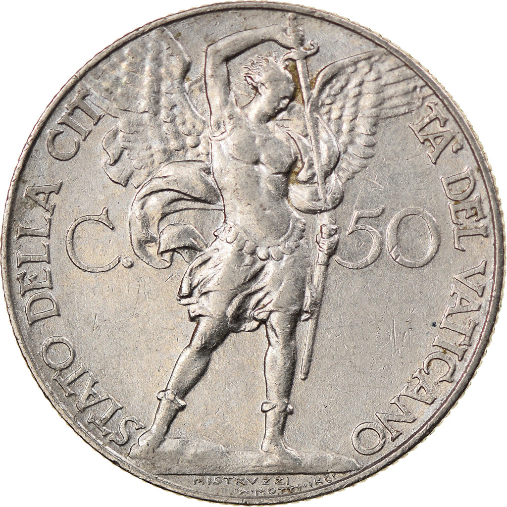 Münze, Vatikanstadt, Pius XI, 50 Centesimi, 1936, Roma, SS, Nickel, KM:4