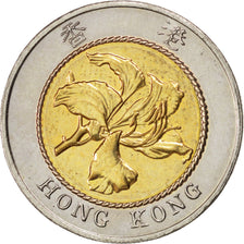 HONG KONG, 10 Dollars, 1997, KM #78, AU(55-58), Bi-Metallic, 24, 10.79