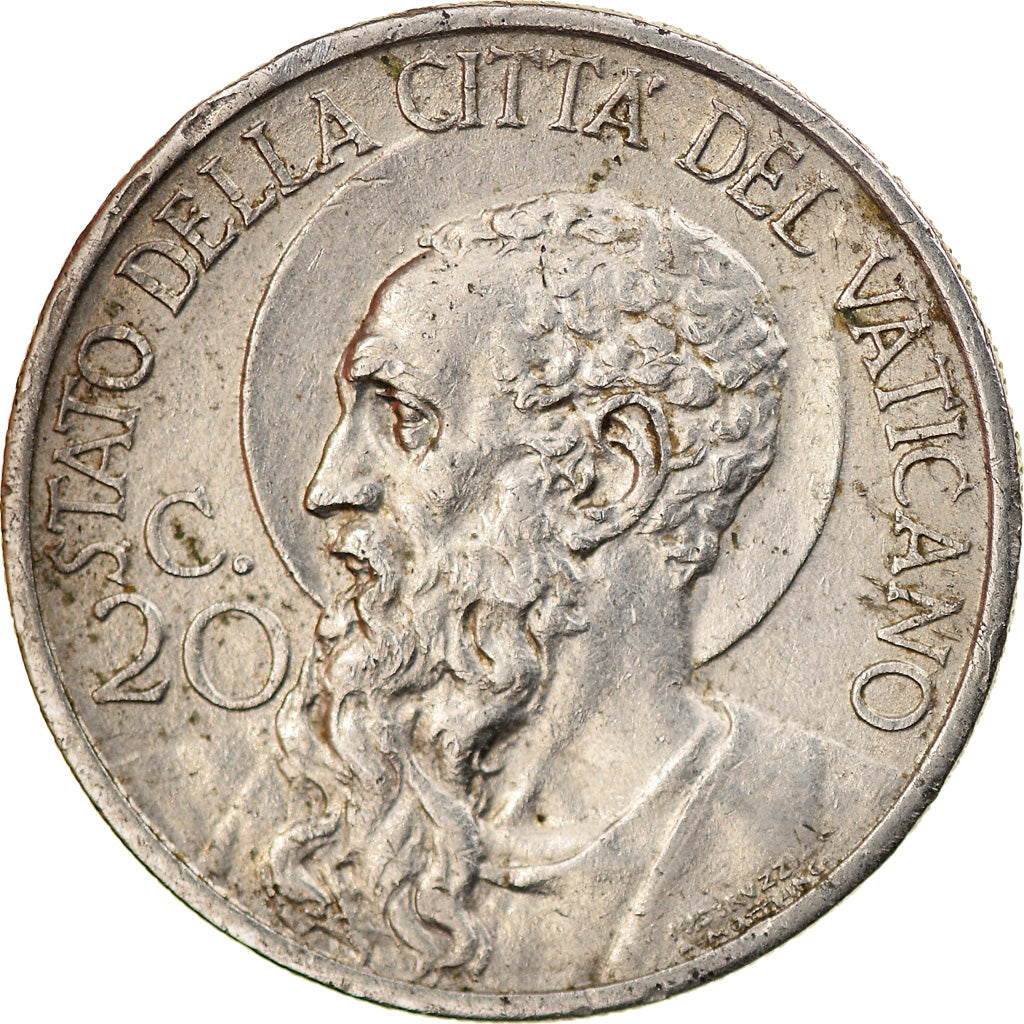 Monnaie, Cité du Vatican, Pius XI, 20 Centesimi, 1937, Roma, TTB, Nickel, KM:3