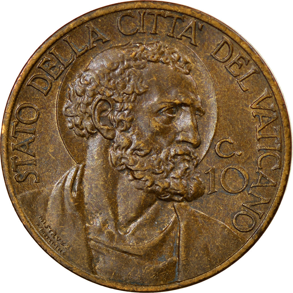 Monnaie, Cité du Vatican, Pius XII, 10 Centesimi, 1939, Roma, SUP