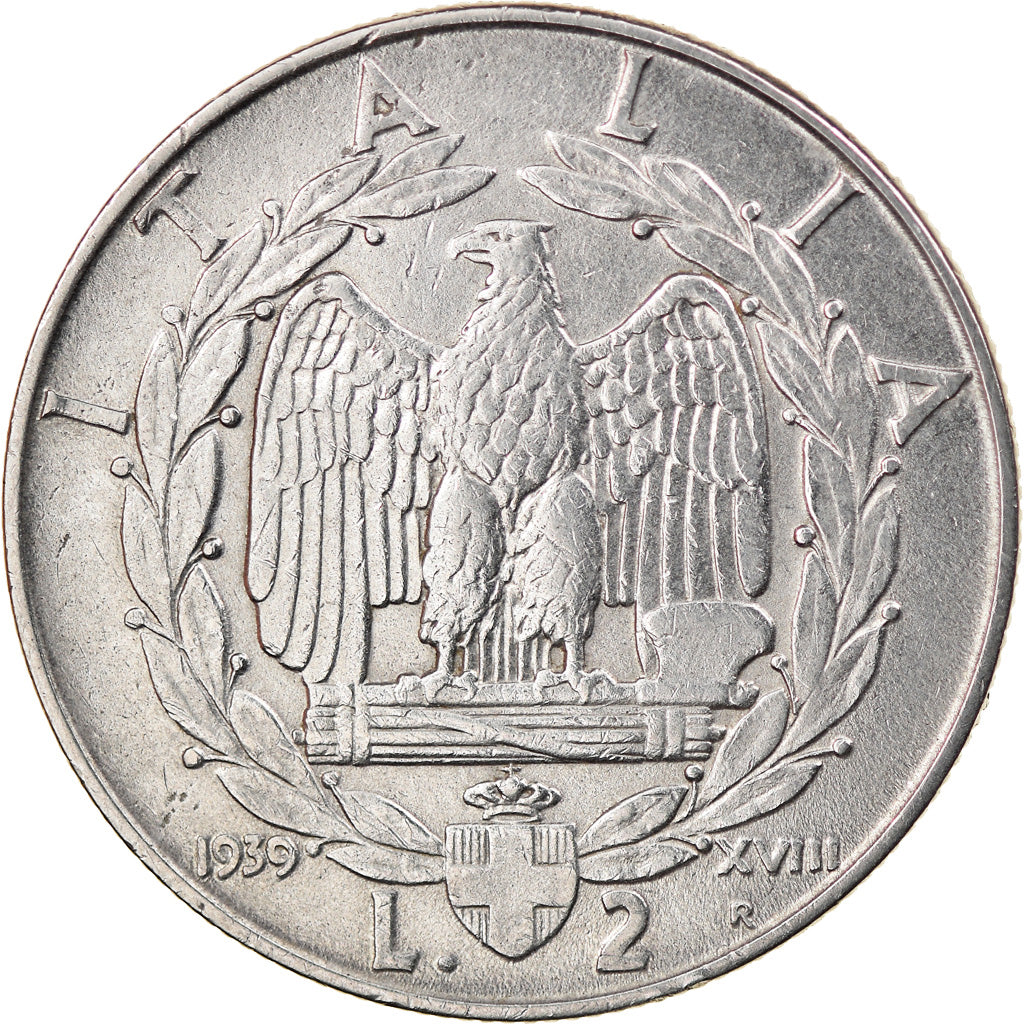 Monnaie, Italie, Vittorio Emanuele III, 2 Lire, 1939, Rome, TTB, Stainless