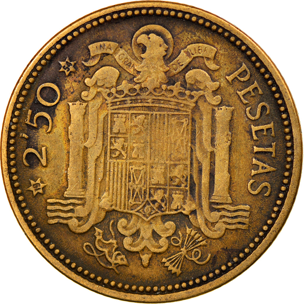 Moneta, Spagna, Caudillo and regent, 2-1/2 Pesetas, 1954, Madrid, MB+