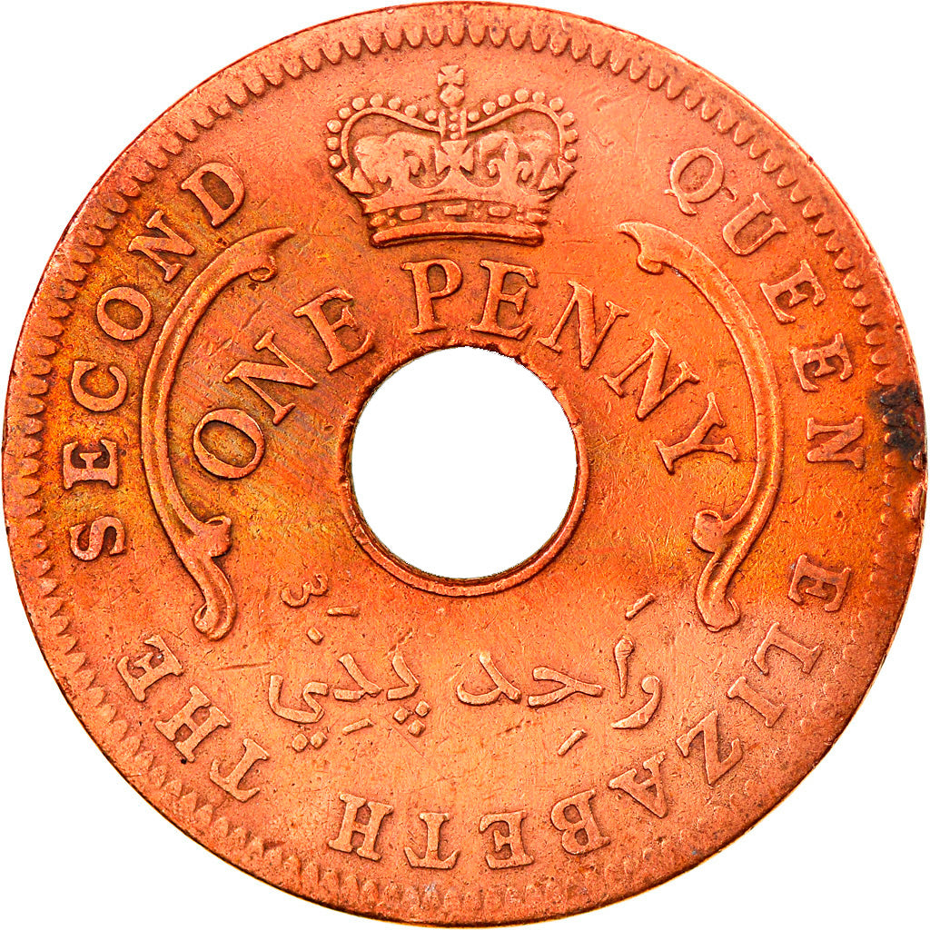 Coin, Nigeria, Elizabeth II, Penny, 1959, EF(40-45), Bronze, KM:2
