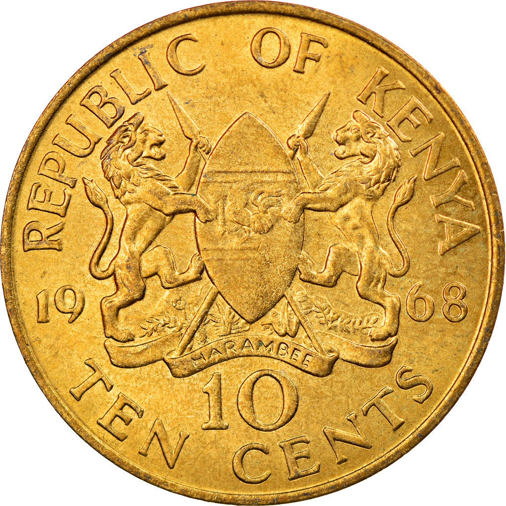 Moneta, Kenya, 10 Cents, 1968, SPL-, Nichel-ottone, KM:2
