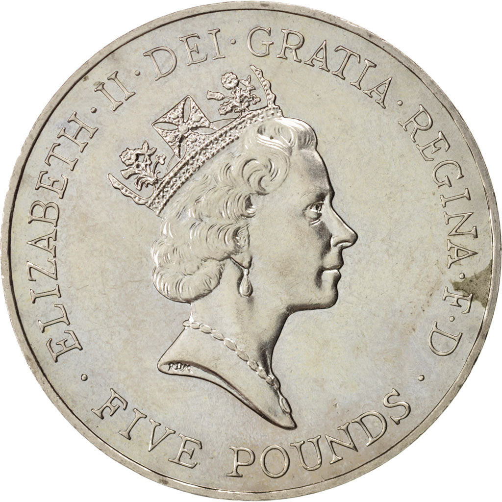 GREAT BRITAIN, 5 Pounds, 1996, KM #974, MS(63), Copper-Nickel, 38.61, 28.34