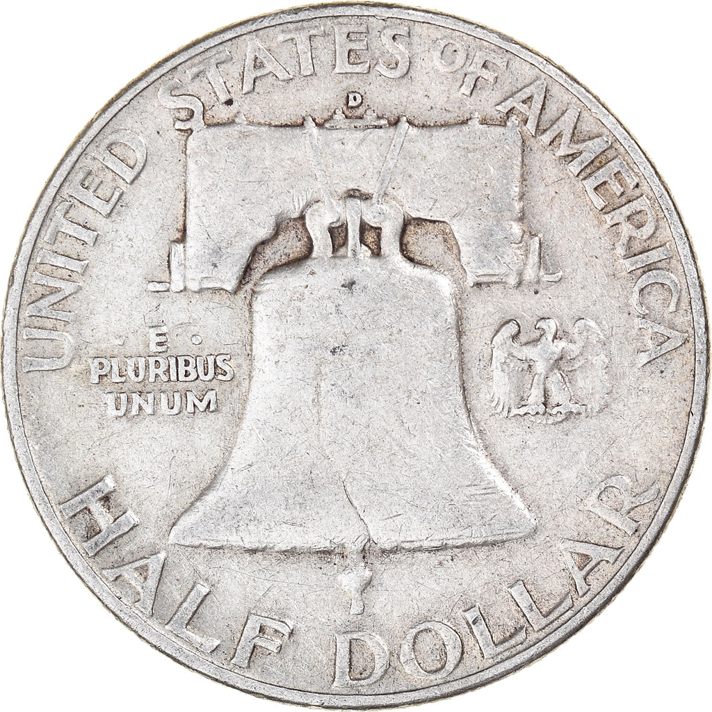 Coin, United States, Franklin Half Dollar, Half Dollar, 1954, U.S. Mint, Denver