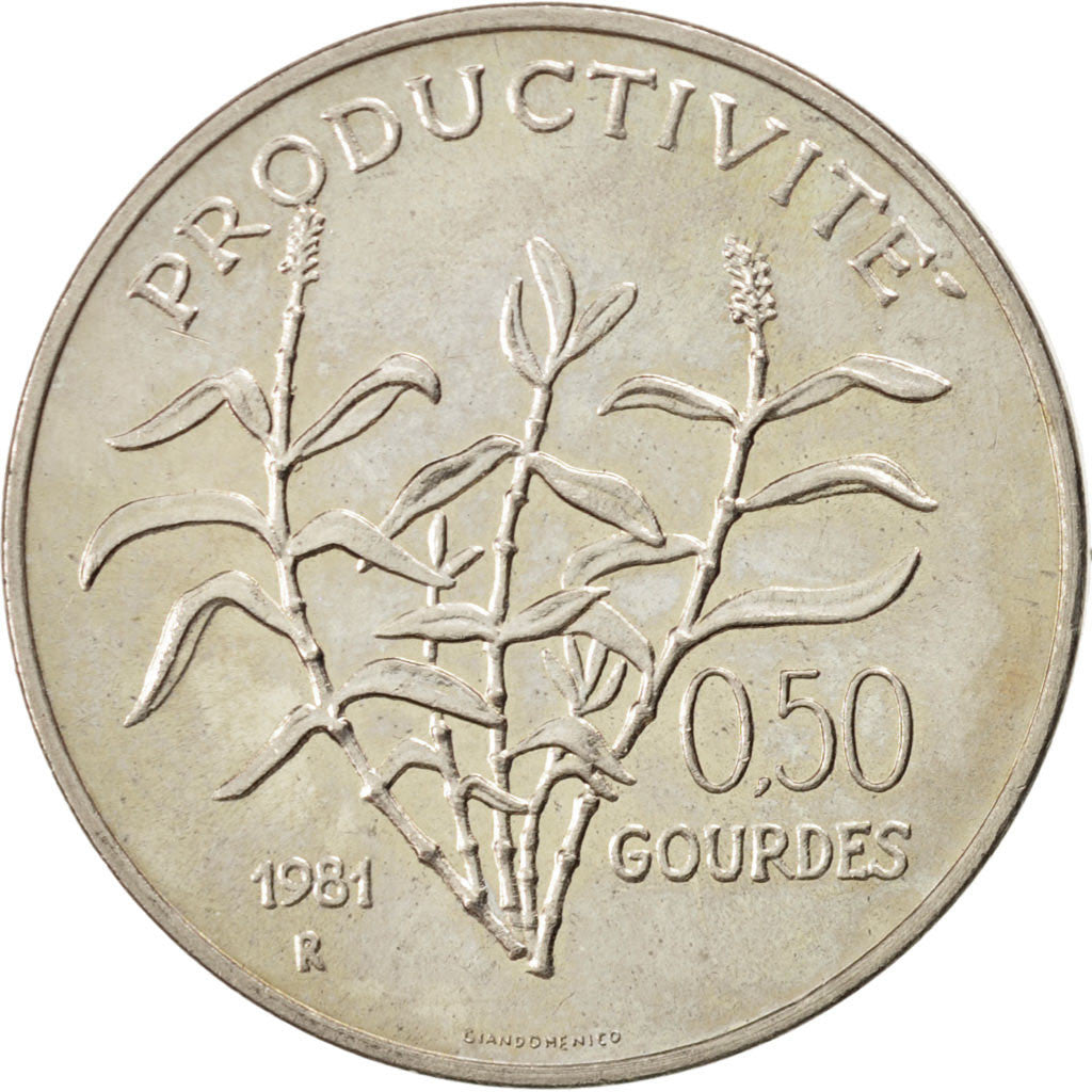HAITI, 50 Centimes, 1981, KM #148, MS(63), Copper-Nickel, 29, 9.88