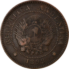 Moneta, Argentina, Centavo, 1892, MB+, Bronzo, KM:32