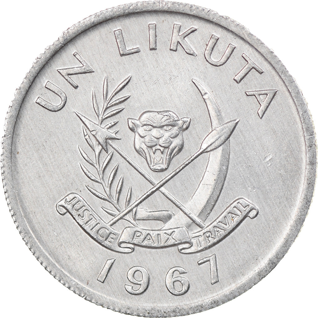 Monnaie, CONGO, DEMOCRATIC REPUBLIC, Likuta, 1967, SUP, Aluminium, KM:8