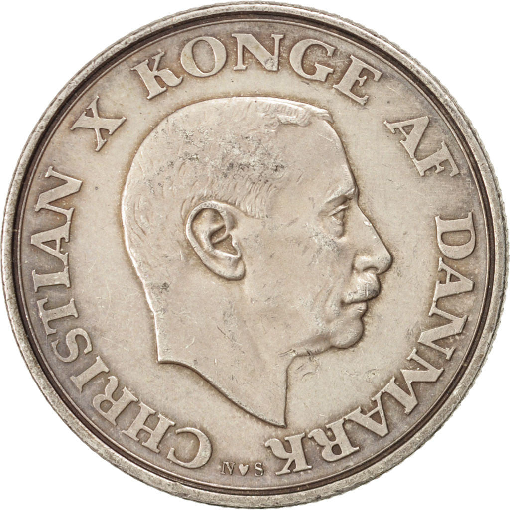 DENMARK, 2 Kroner, 1945, Copenhagen, KM #836, MS(60-62), Silver, 31, 15.00