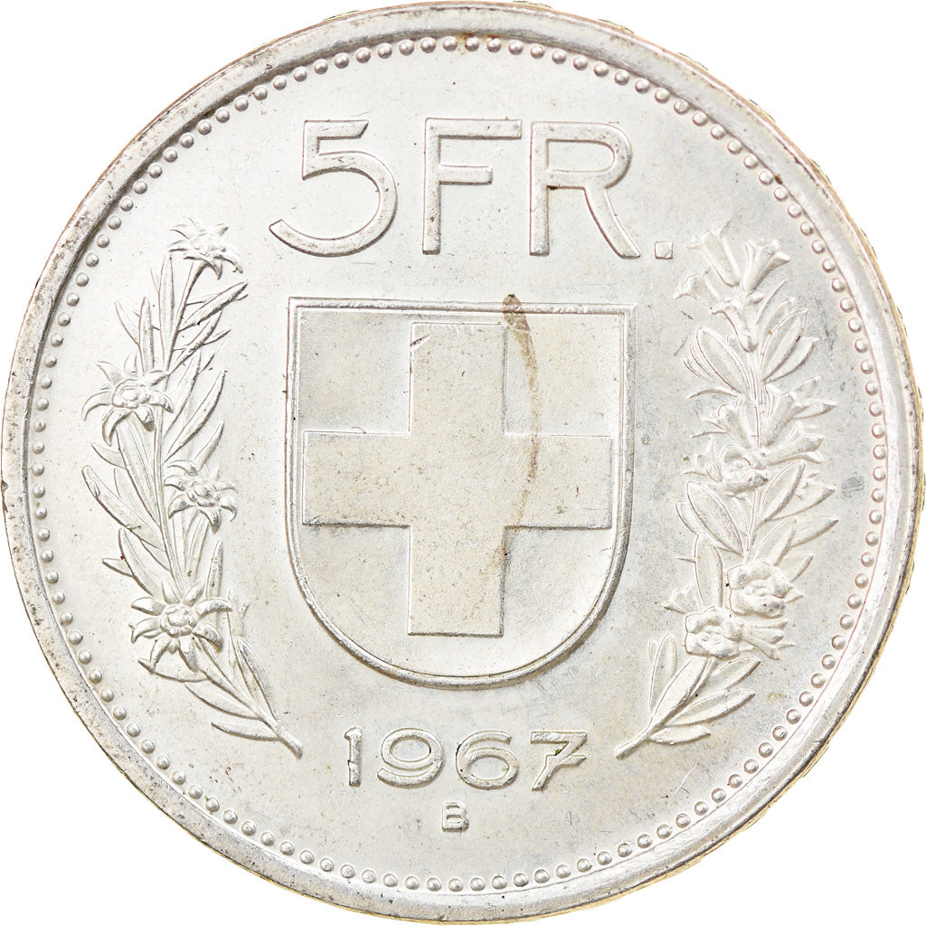 Moneta, Svizzera, 5 Francs, 1967, Bern, BB, Argento, KM:40