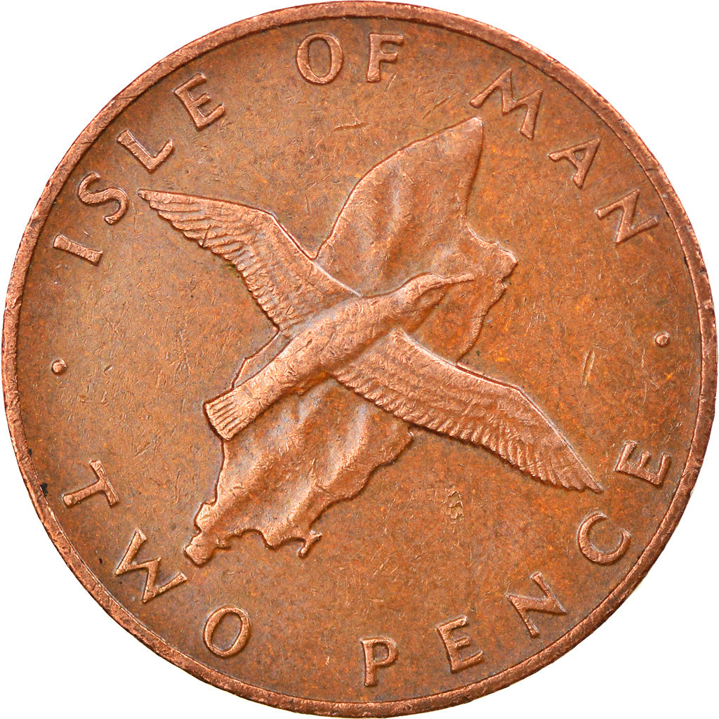 Moneta, Isola di Man, Elizabeth II, 2 Pence, 1976, Pobjoy Mint, BB, Bronzo