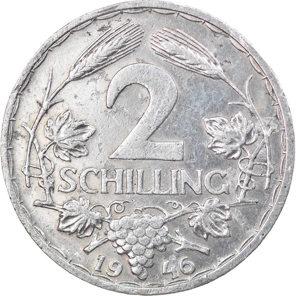 Moneta, Austria, 2 Schilling, 1946, SPL-, Alluminio, KM:2872