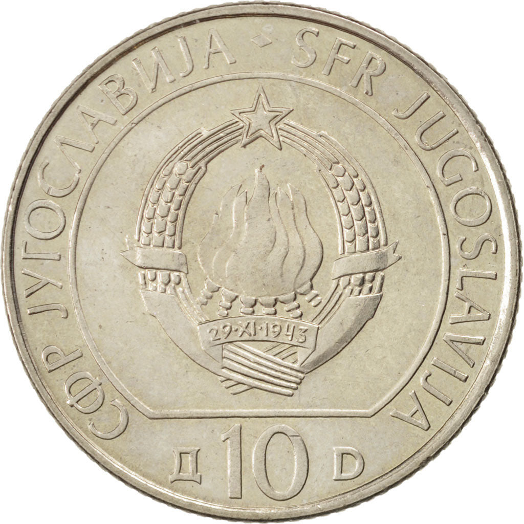 Iugoslavia, 10 Dinara, 1983, SPL-, Rame-nichel, KM:97.1