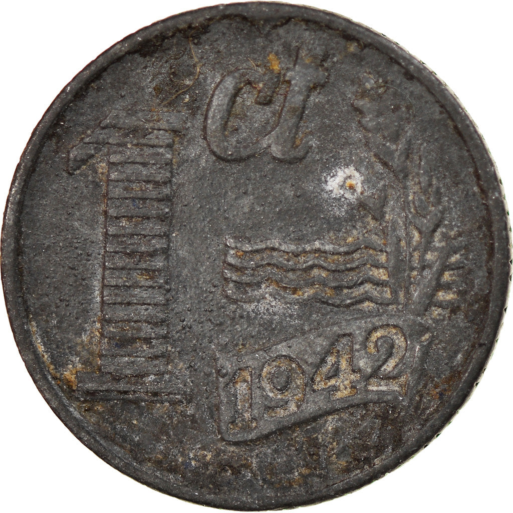 Munten, Nederland, Wilhelmina I, Cent, 1942, FR+, Zinc, KM:170