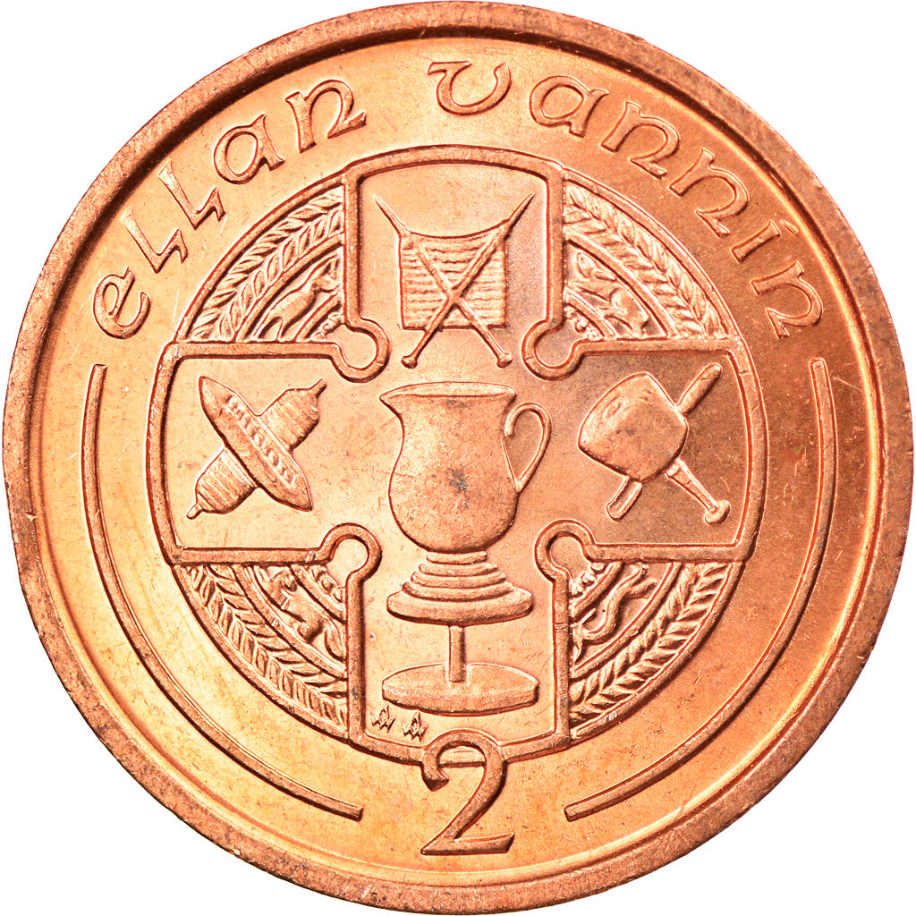 Coin, Isle of Man, Elizabeth II, 2 Pence, 1991, Pobjoy Mint, AU(55-58), Bronze