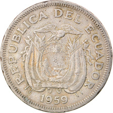 Moneda, Ecuador, Sucre, Un, 1959, BC+, Cobre - níquel, KM:78a