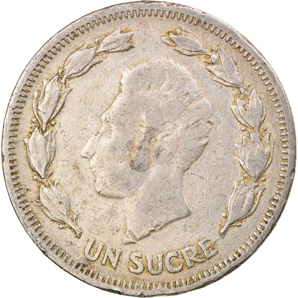 Moneda, Ecuador, Sucre, Un, 1959, BC+, Cobre - níquel, KM:78a