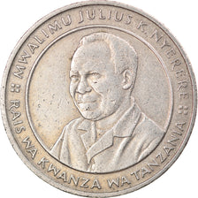 Moneta, Tanzania, 10 Shilingi, 1989, EF(40-45), Miedź-Nikiel, KM:20