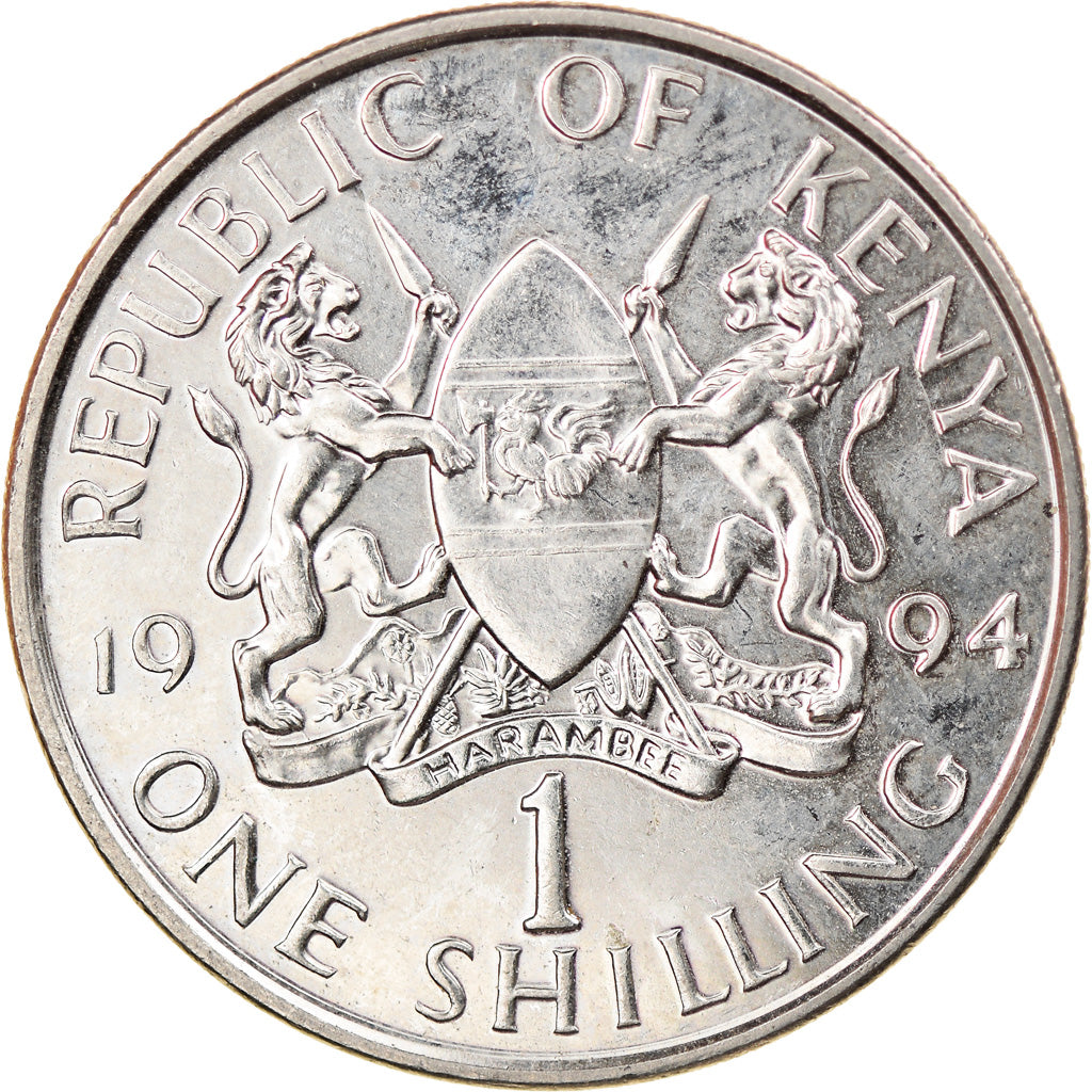 Monnaie, Kenya, Shilling, 1994, British Royal Mint, TTB, Nickel plated steel