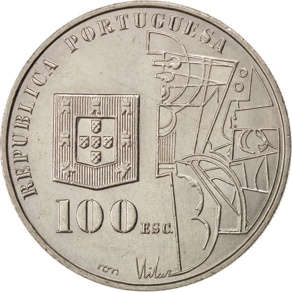 PORTUGAL, 100 Escudos, 1987, Lisbon, KM #644, MS(63), Copper-Nickel, 34, 16.32