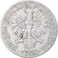 Münze, Polen, 5 Zlotych, 1960, Warsaw, S+, Aluminium, KM:47