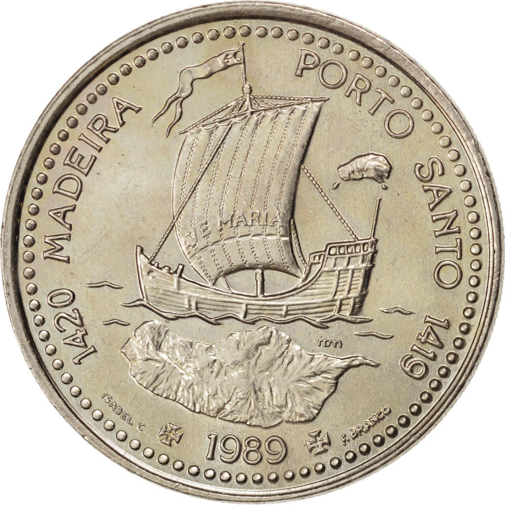 PORTUGAL, 100 Escudos, 1989, KM #647, MS(63), Copper-Nickel, 34, 16.52