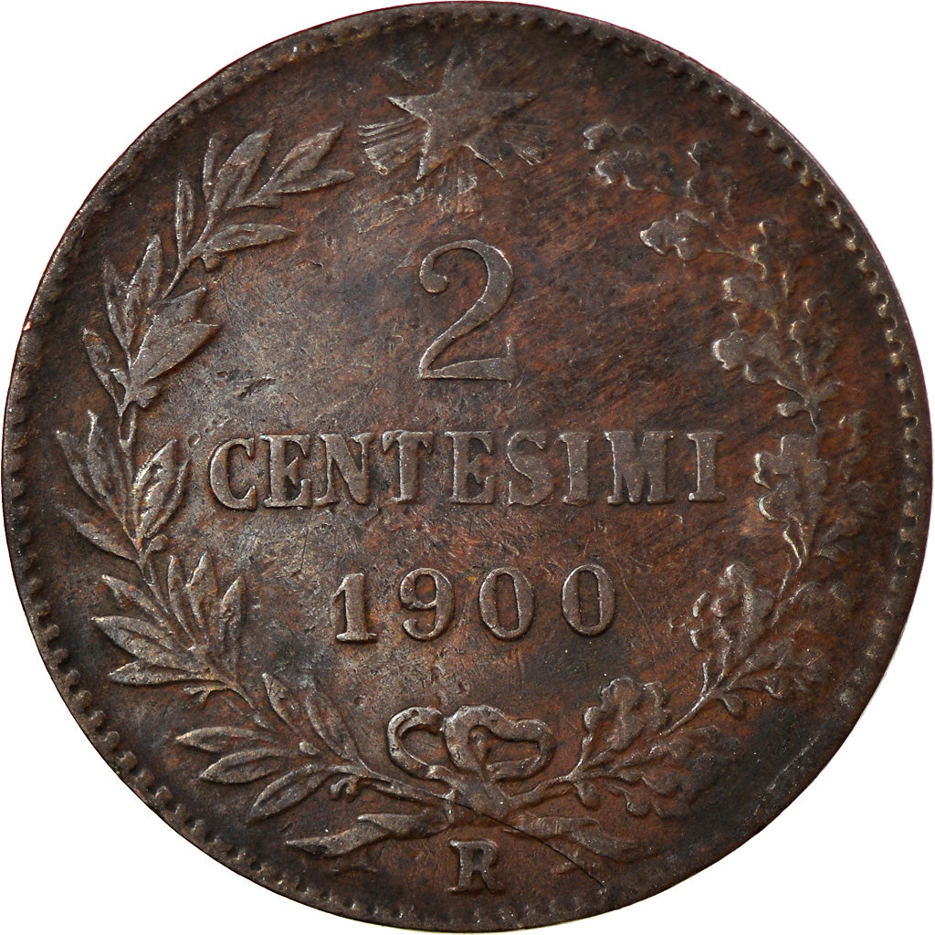 Moneta, Italia, Umberto I, 2 Centesimi, 1900, Rome, BB, Rame, KM:30