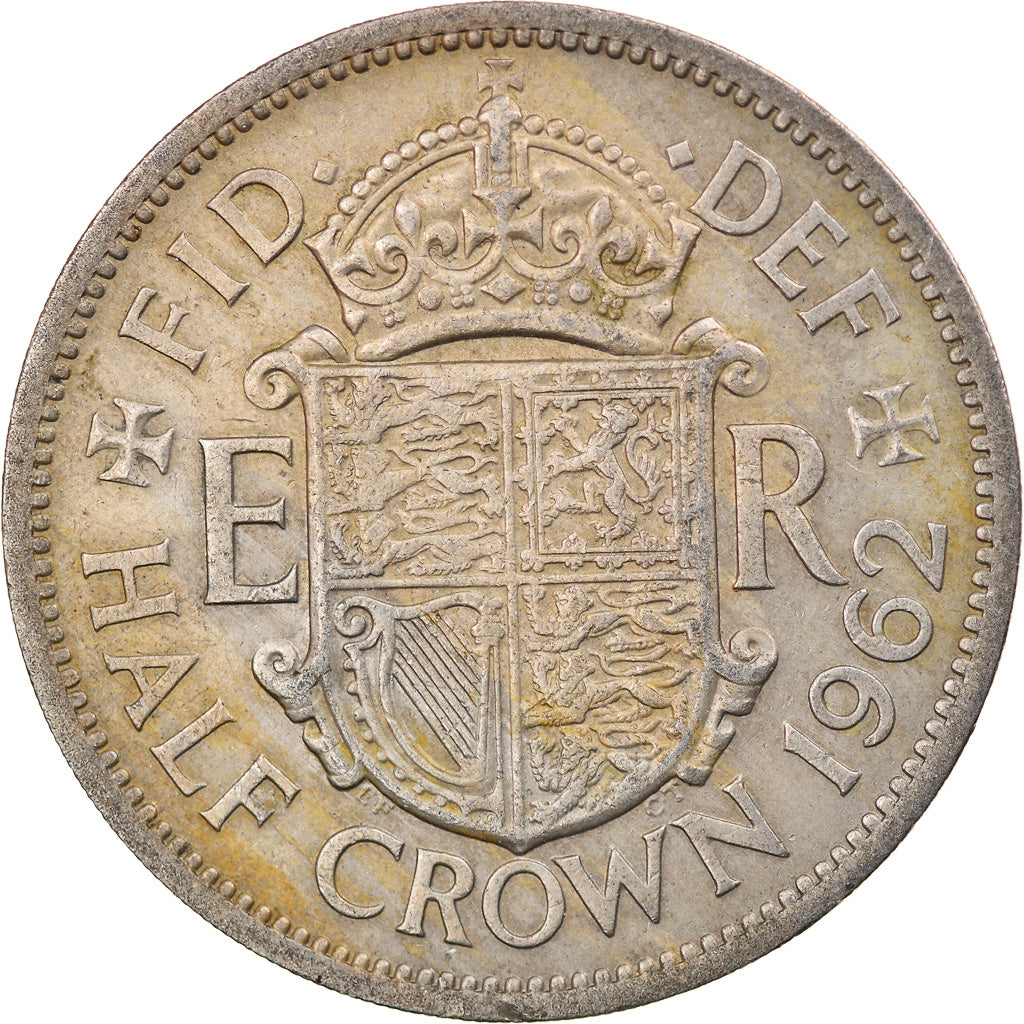 Coin, Great Britain, Elizabeth II, 1/2 Crown, 1962, VF(30-35), Copper-nickel