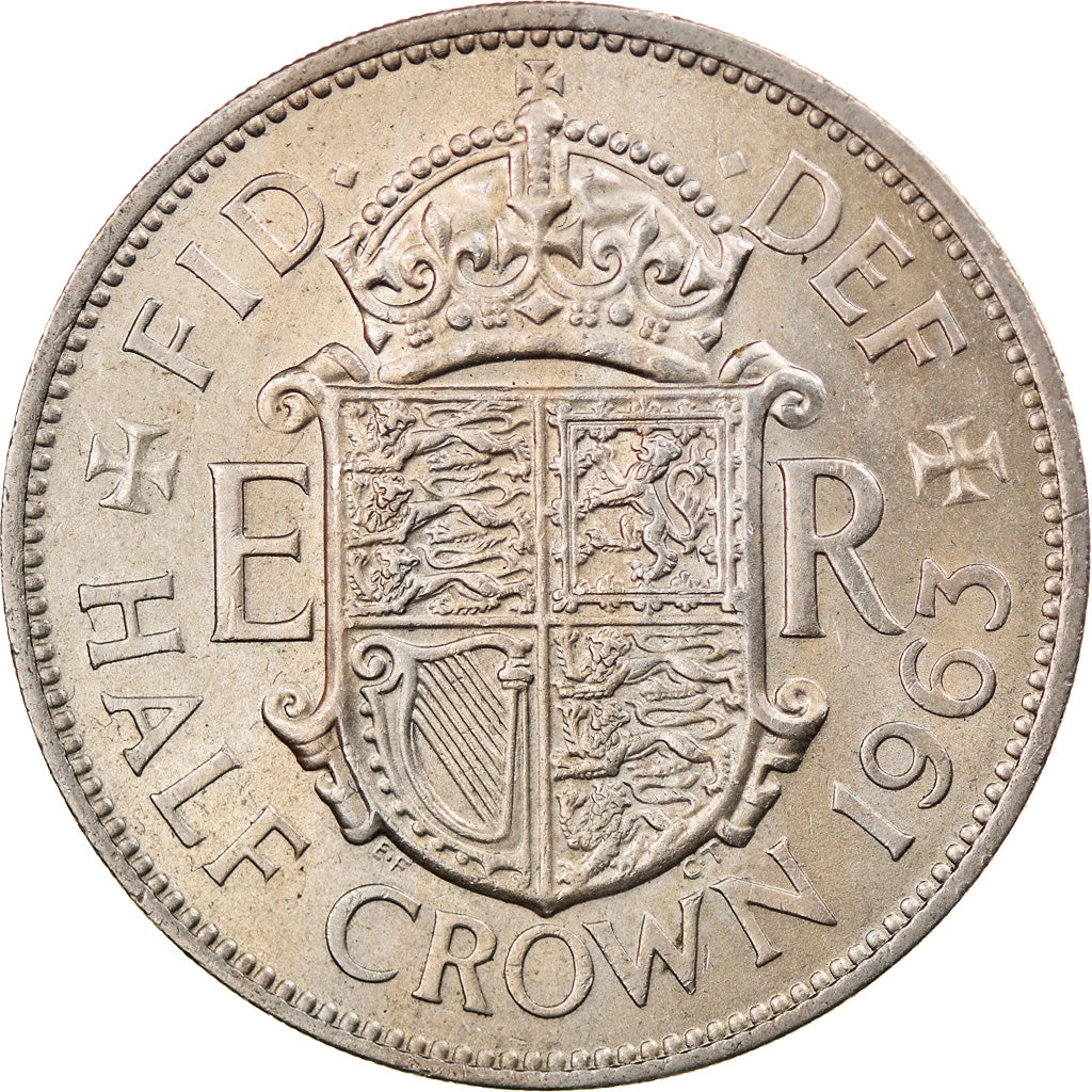 Moeda, Grã-Bretanha, Elizabeth II, 1/2 Crown, 1963, MS(60-62), Cobre-níquel