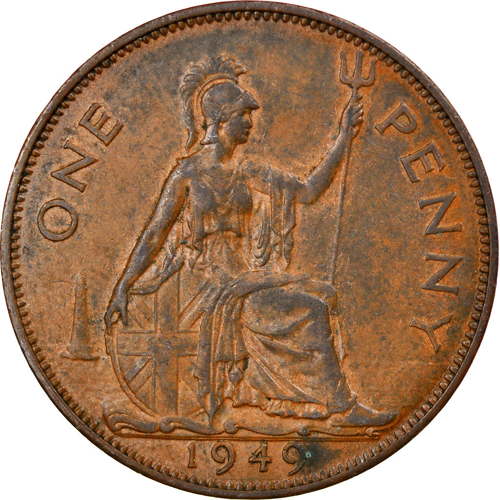 Moneta, Gran Bretagna, George VI, Penny, 1949, BB+, Bronzo, KM:869
