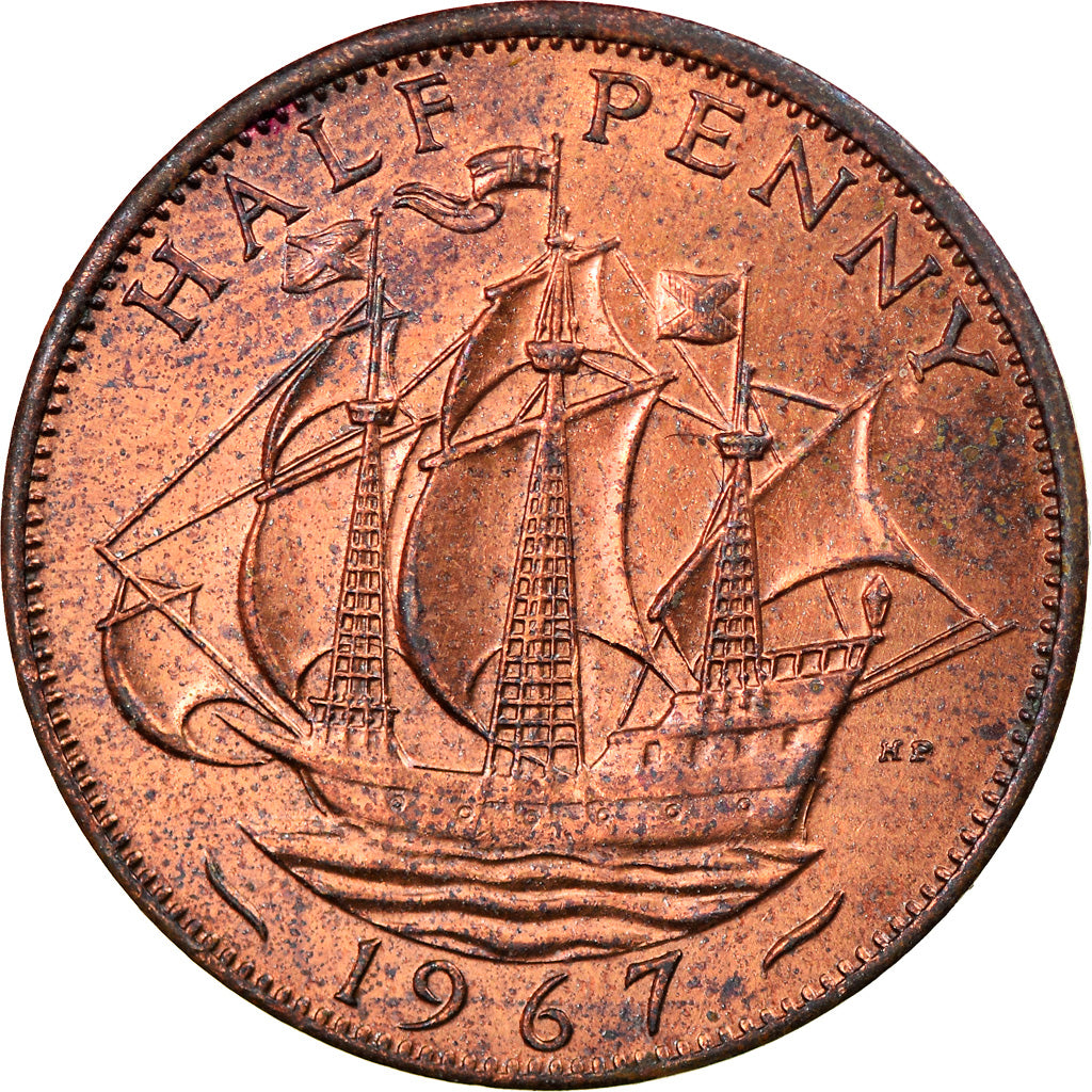 Munten, Groot Bretagne, Elizabeth II, 1/2 Penny, 1967, ZG+, Bronze, KM:896