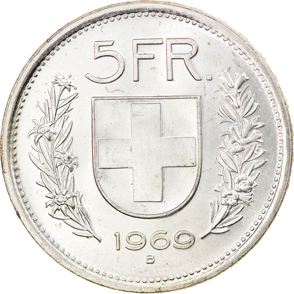 Moneta, Svizzera, 5 Francs, 1969, Bern, SPL, Argento, KM:40
