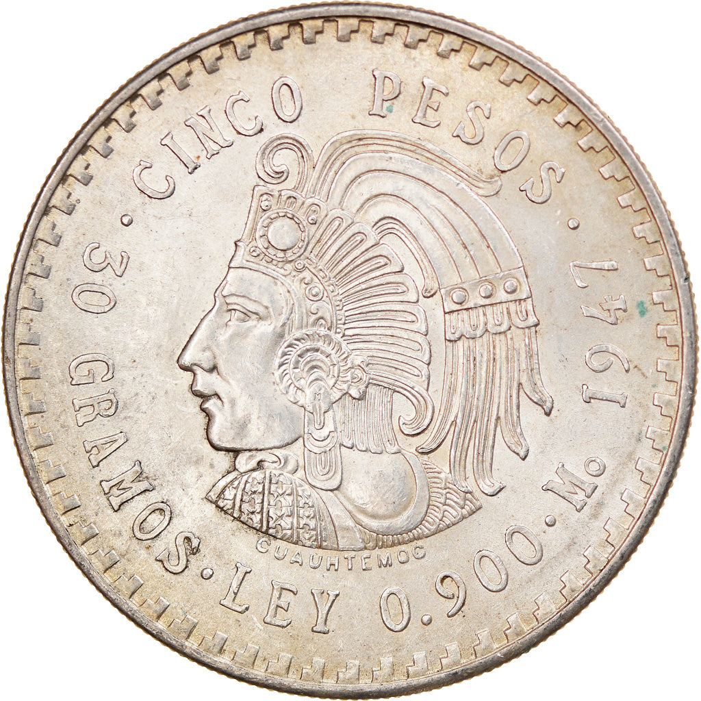Münze, Mexiko, 5 Pesos, 1947, Mexico City, VZ, Silber, KM:465