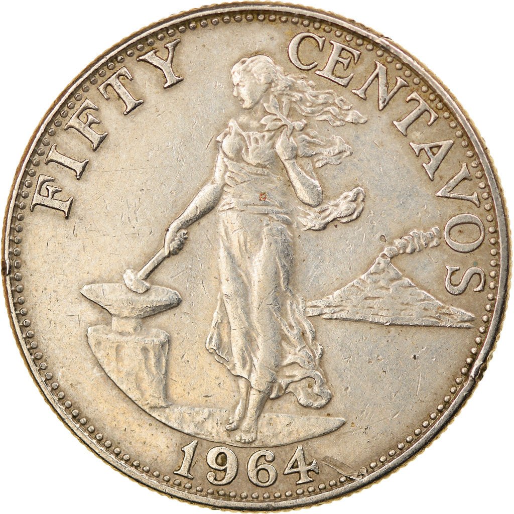 Moneta, Filippine, 50 Centavos, 1964, BB, Rame-nichel-zinco, KM:190