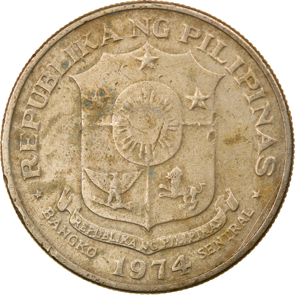 Moeda, Filipinas, Piso, 1974, VF(30-35), Cobre-Níquel-Zinco, KM:203