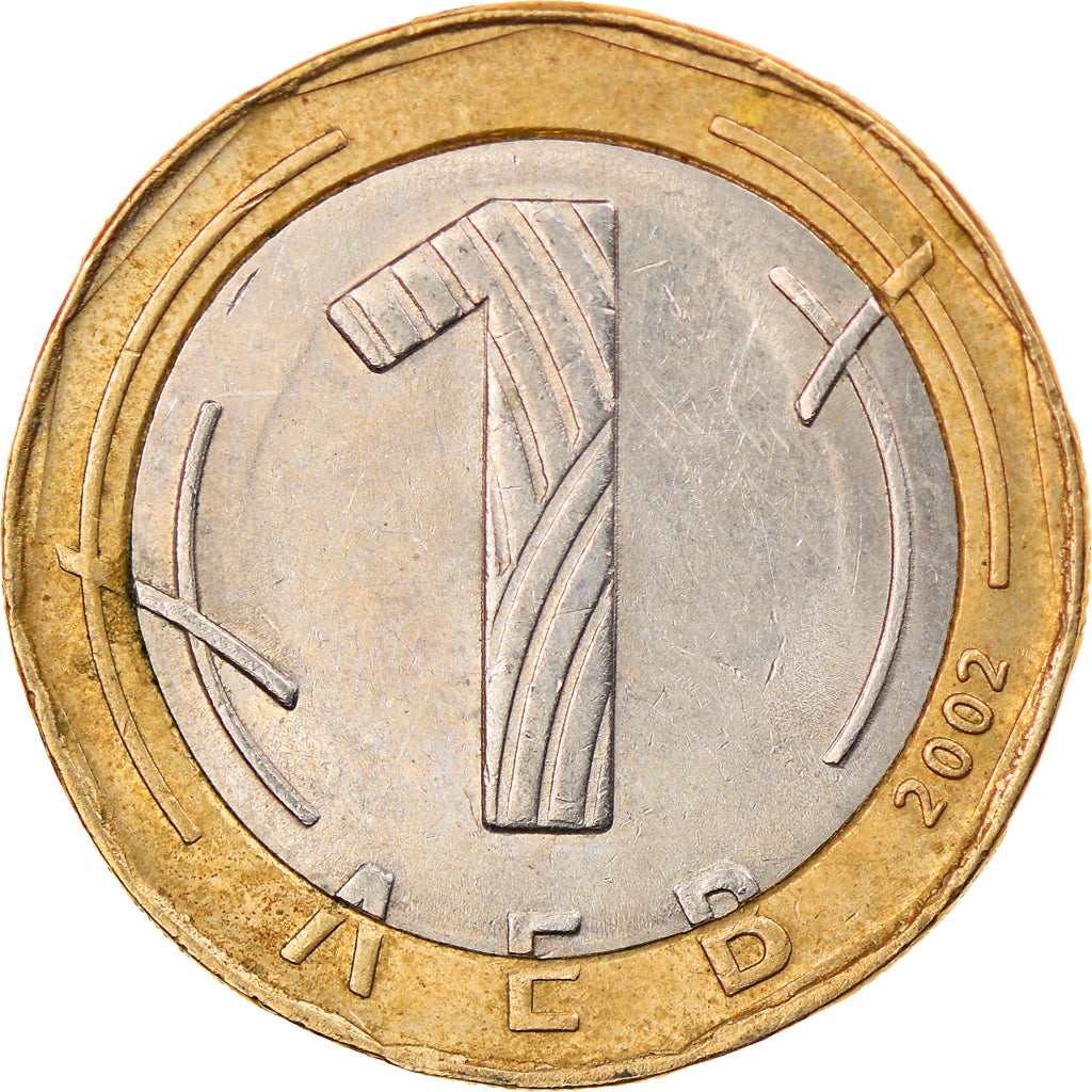 Moneta, Bulgaria, Lev, 2002, Sofia, BB+, Bi-metallico, KM:254