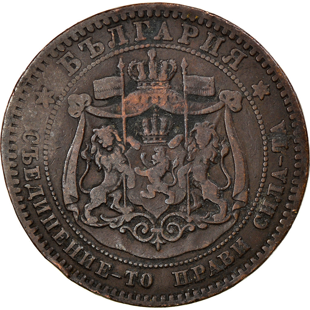 Coin, Bulgaria, Alexander  I, 10 Stotinki, 1881, VF(20-25), Bronze, KM:3