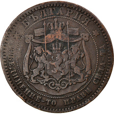 Coin, Bulgaria, Alexander  I, 10 Stotinki, 1881, VF(20-25), Bronze, KM:3