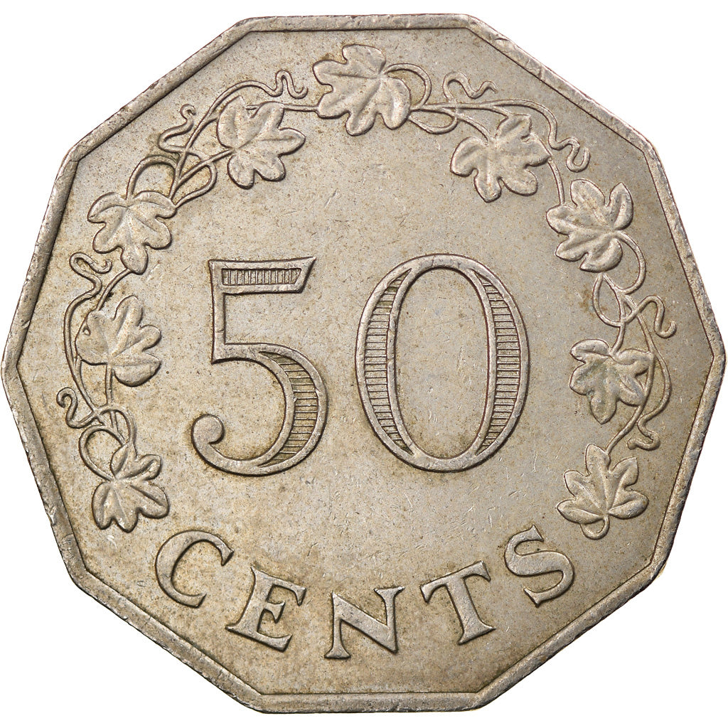 Moneta, Malta, 50 Cents, 1972, British Royal Mint, EF(40-45), Miedź-Nikiel