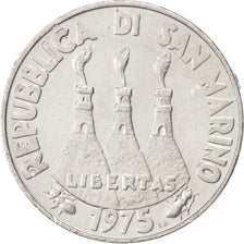 SAN MARINO, 10 Lire, 1975, KM #43, EF(40-45), Aluminum, 23.3, 1.60