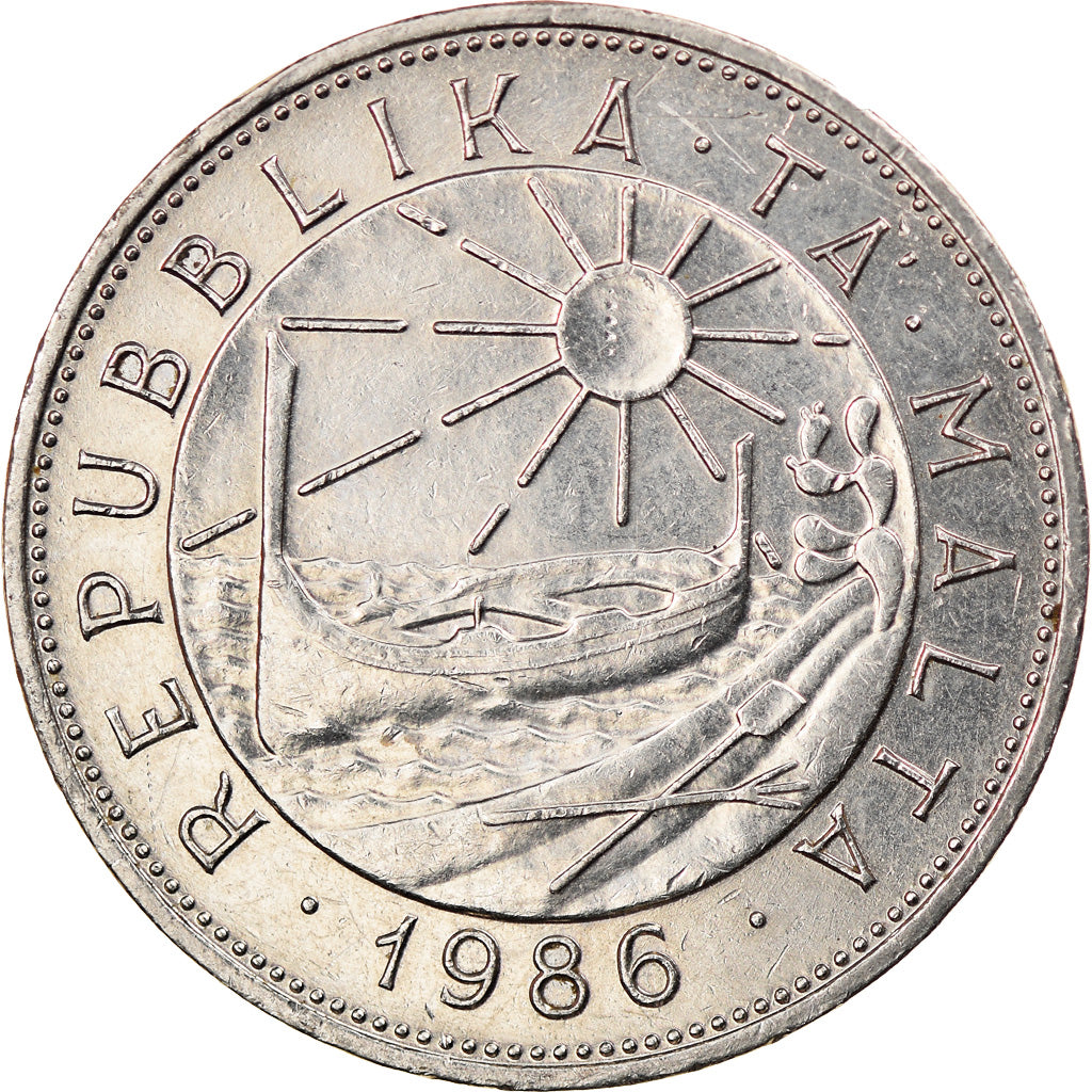 Coin, Malta, Lira, 1986, British Royal Mint, AU(55-58), Nickel, KM:82