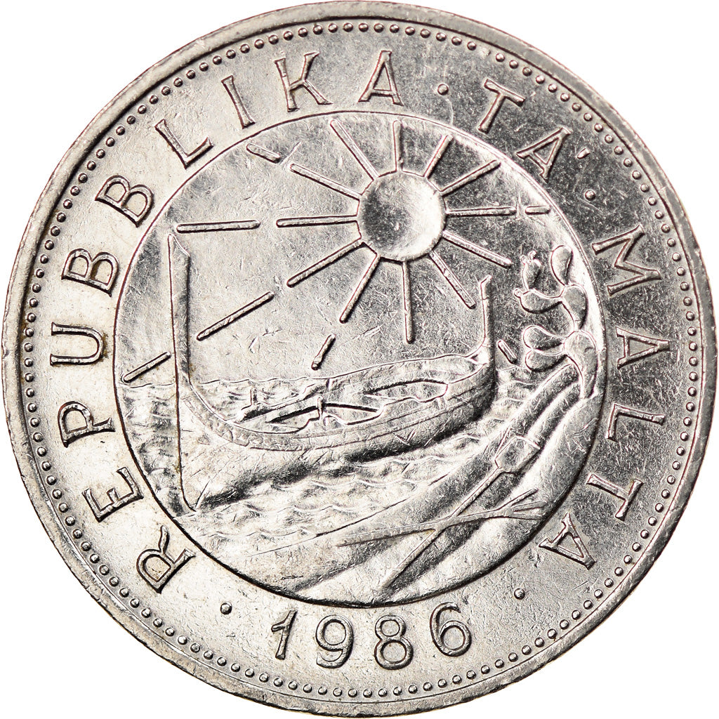 Moneda, Malta, Lira, 1986, British Royal Mint, EBC, Níquel, KM:82