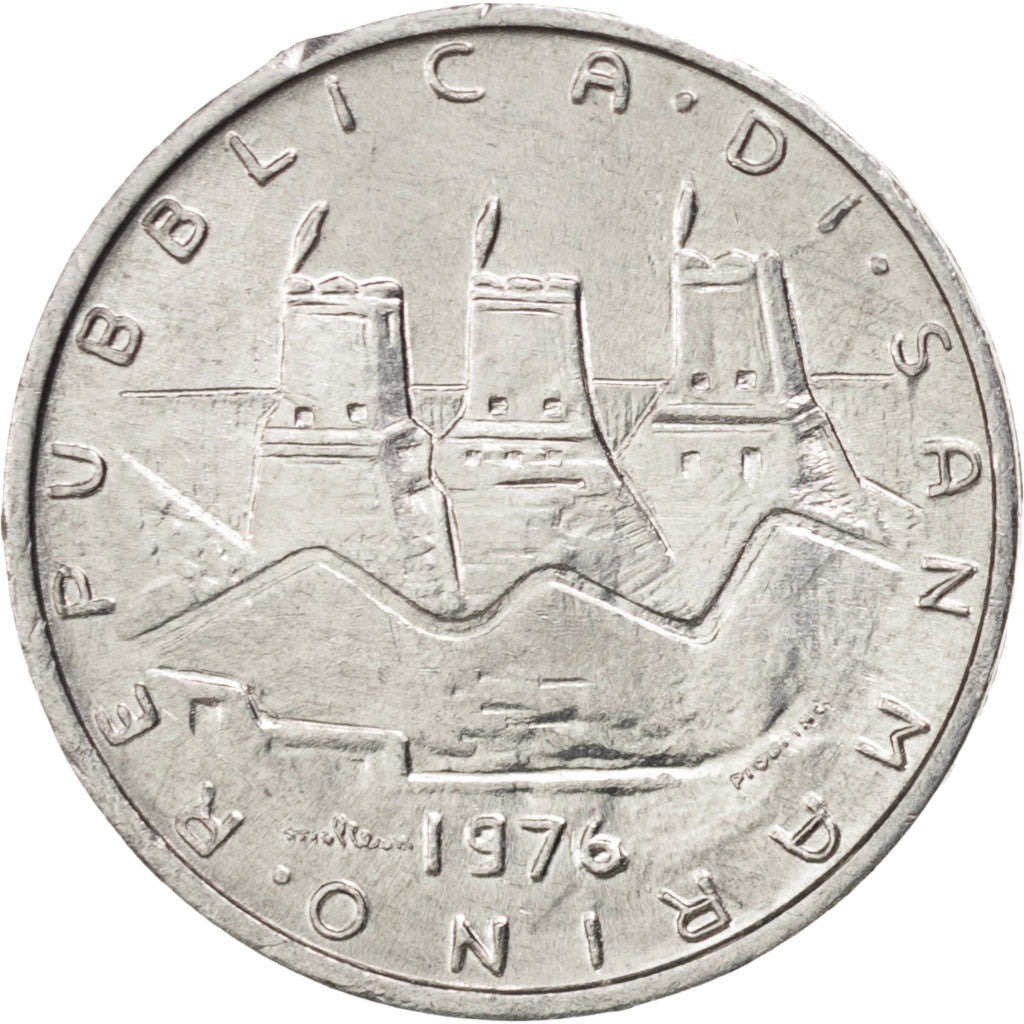 SAN MARINO, 5 Lire, 1976, KM #53, MS(63), Aluminum, 20, 0.99