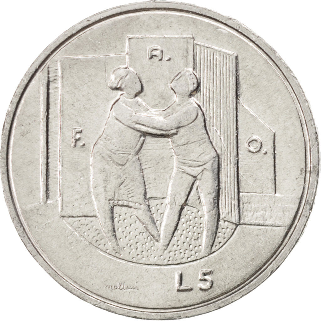 SAN MARINO, 5 Lire, 1976, KM #53, MS(63), Aluminum, 20, 0.99