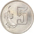 Moeda, Uruguai, 5 Nuevos Pesos, 1980, Santiago, AU(55-58), Cobre-Níquel-Zinco