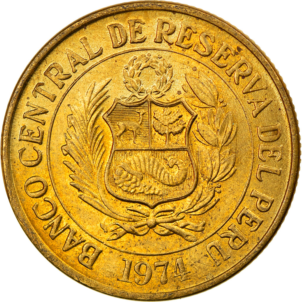 Münze, Peru, Sol, 1974, Lima, VZ, Messing, KM:248